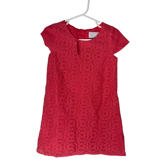The Children's Place Toddler Girls 3T Floral Daisy Lace Shift Dress 3T Coral NEW - Picture 5 of 8
